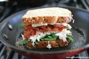 Turkey, Bacon, Havarti, Arugula, Roasted Onion Jam National Grilled Cheese Month