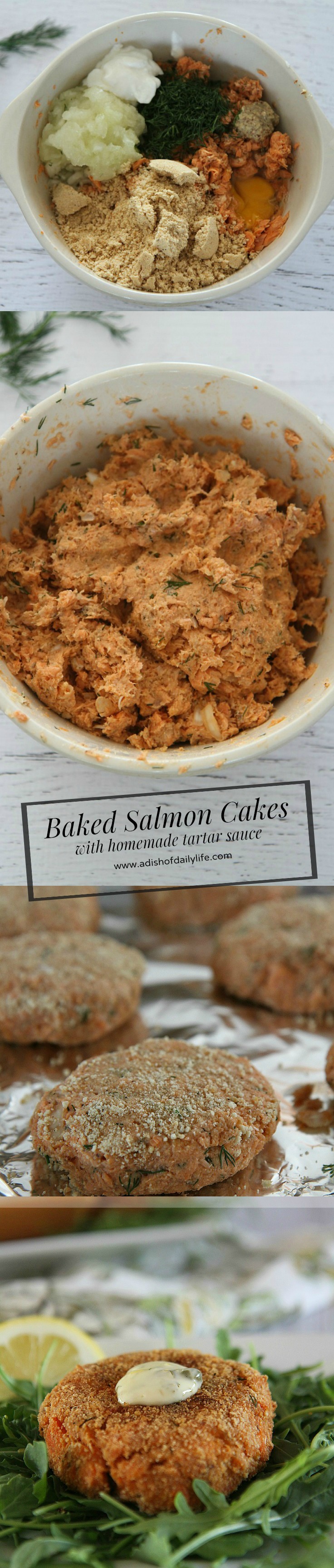 Baked Salmon Cakes with Homemade Tartar Sauce