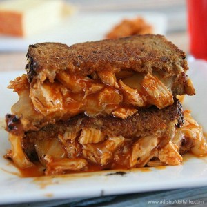 Gourmet Grilled Cheese: Buffalo Chicken Grilled Cheese w Muenster