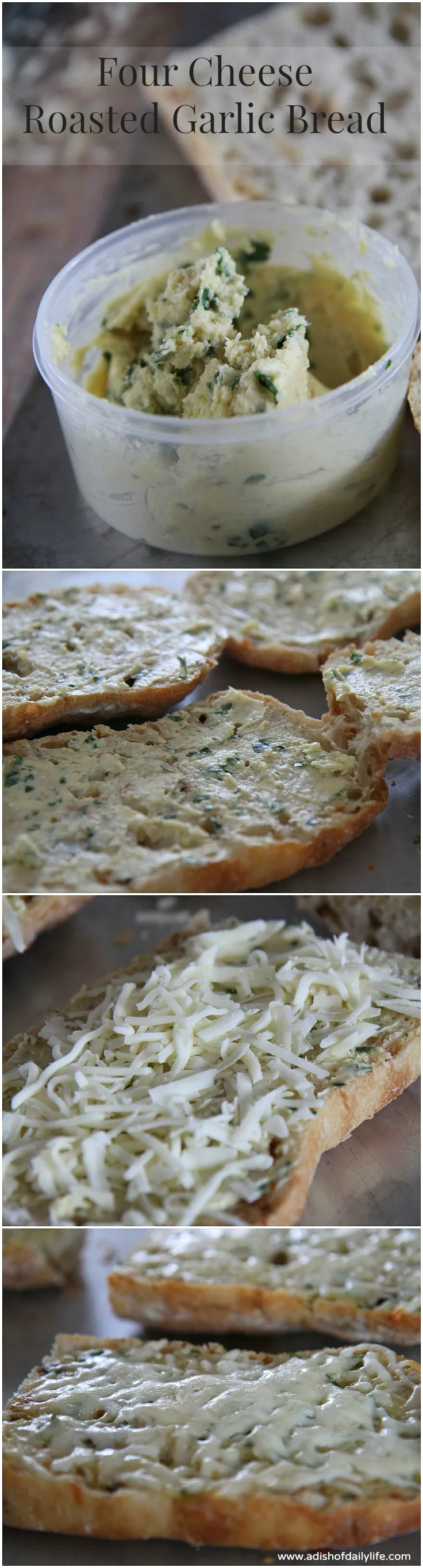 Four Cheese Roasted Garlic Bread