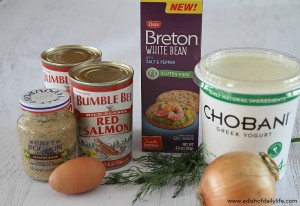 Ingredients for baked salmon cakes