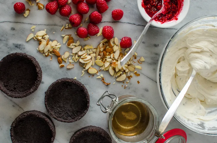 Lavender and Raspberry No Bake Cheesecake