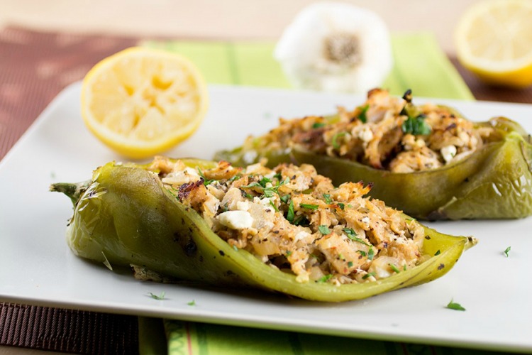 Chicken and Cheese Stuffed Anaheim Peppers