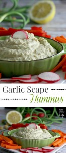 Garlic Scape Hummus, healthy snack or appetizer the whole family will love!