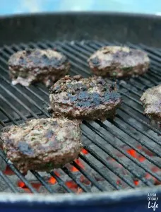 Lebanese Kafta cooking on the grill