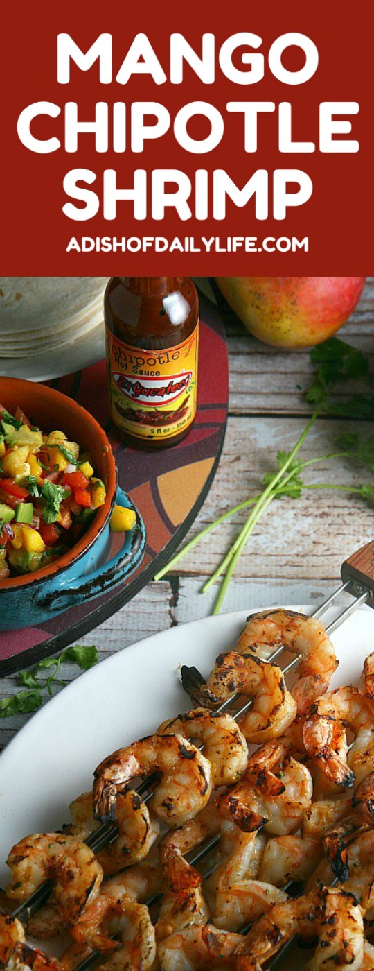 Mango Chipotle Shrimp...sweet mango paired with smoky chipotle makes for a barbeque sauce sensation! Perfect recipe for game day or tailgating season! 