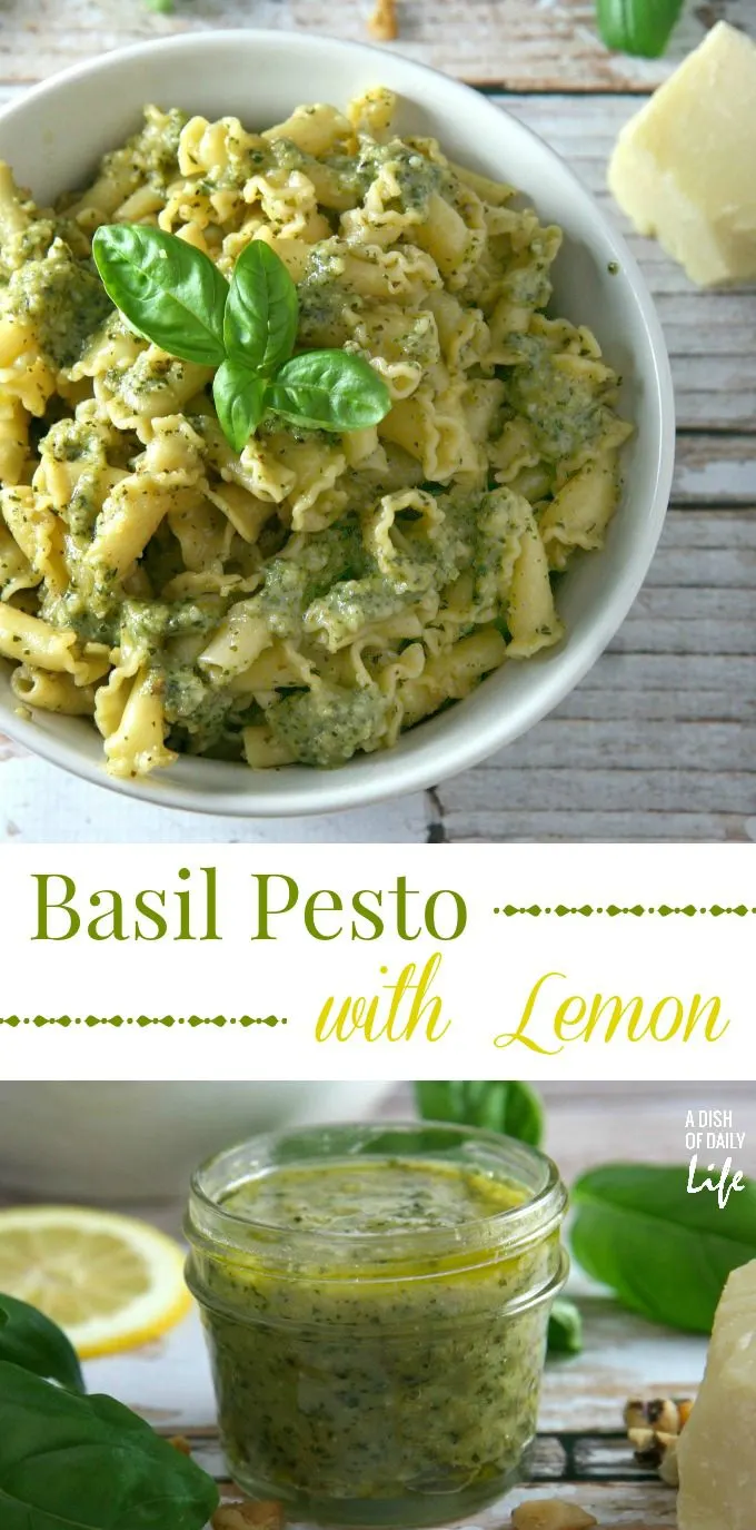 Basil Pesto with Lemon...change up this traditional summer favorite with a little lemon juice and zest. And since we know how important freezer meals are to a busy family, we've included freezing tips for the pesto sauce, so you can enjoy this summer favorite all winter long! 