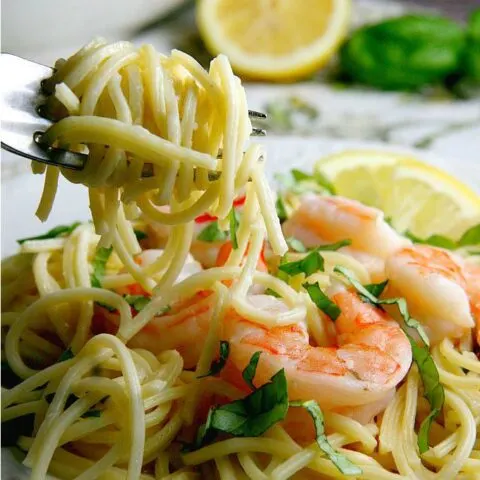 Lemon Shrimp Pasta...one pot, 15 minutes!