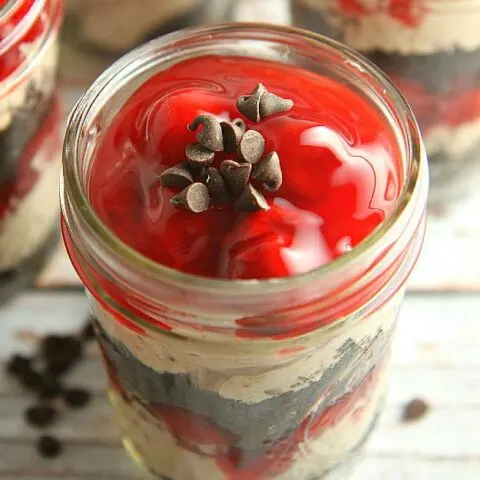 Cherry Chocolate Cheesecake Parfaits square