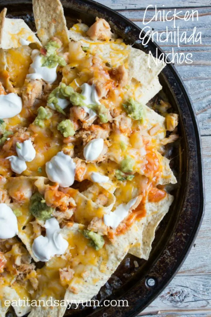 Chicken Enchilada Nachos