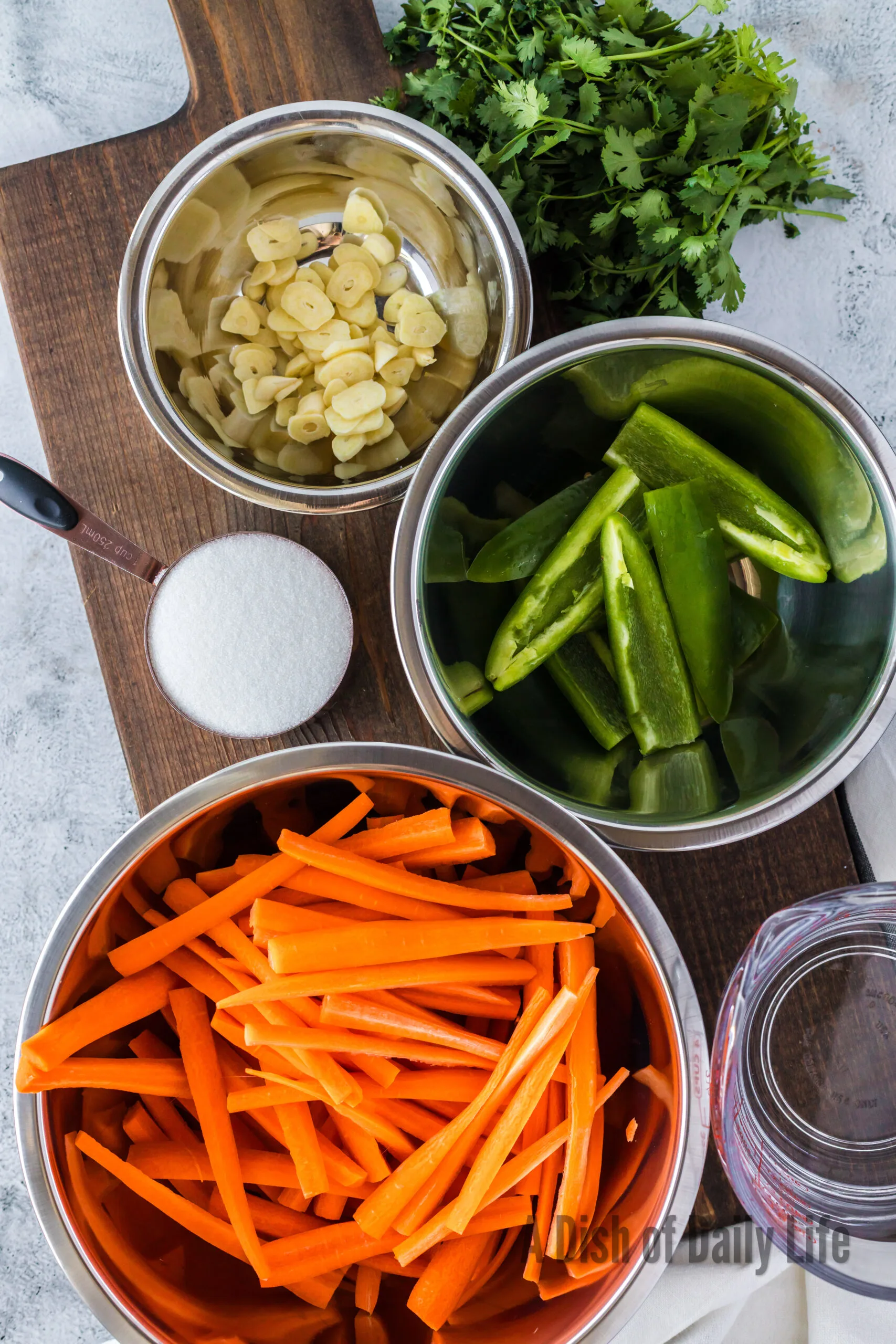All ingredients laid out on counter, ready to assemble