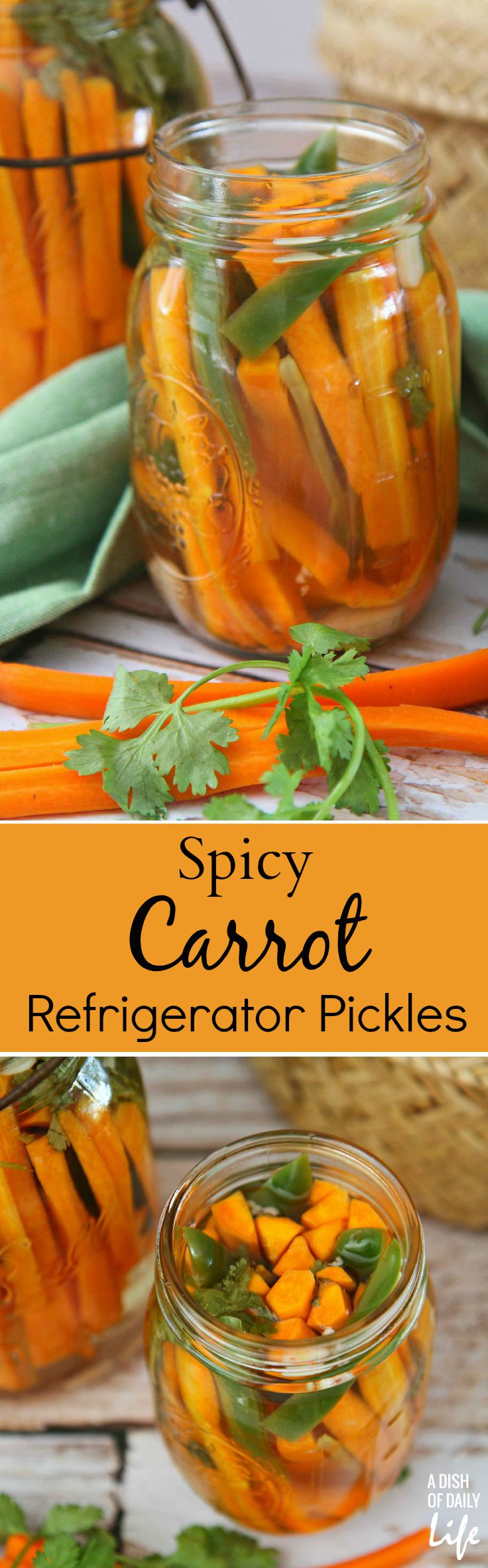 Like Mexican carrots? This spicy carrot refrigerator pickles recipe is easy to make, and will satisfy your hot spicy pickles craving!