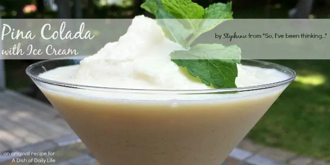 Piña Colada Ice Cream Float...a delicious boozy dessert cocktail that is perfect for summer (or end of summer)!