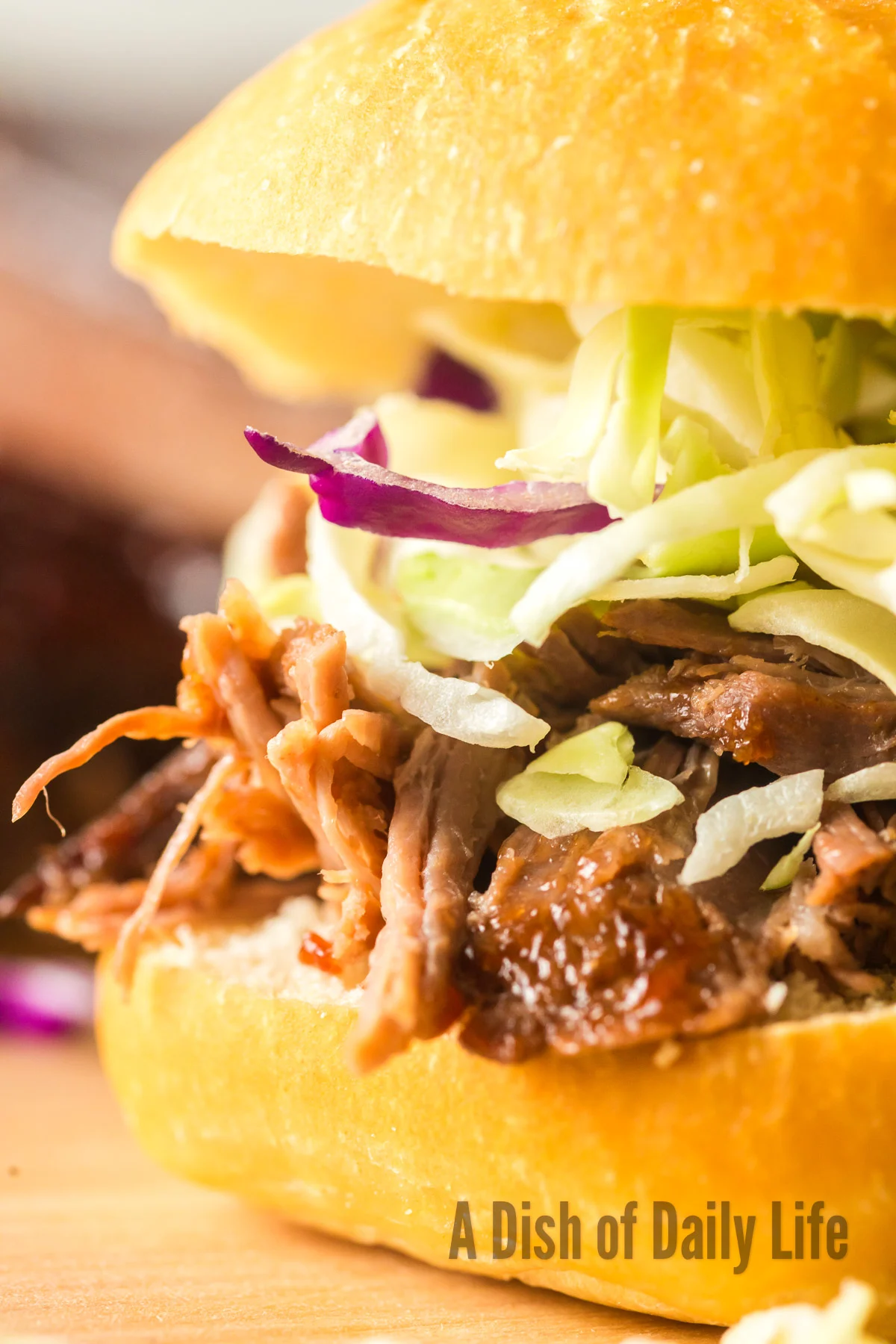 Brisket sandwich with coleslaw