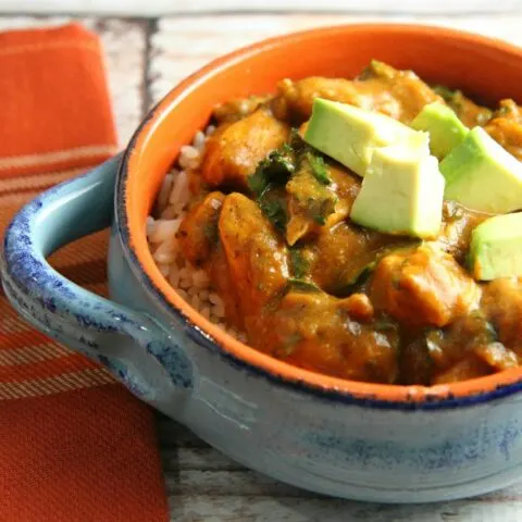 Southwestern Chicken Rice Bowl with Butternut Squash Red Enchilada Sauce