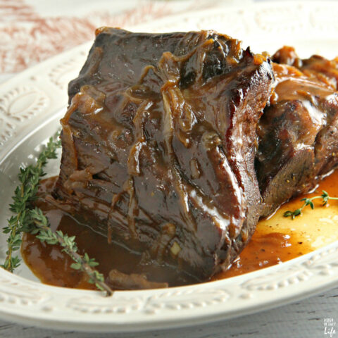 Pot Roast with Coffee Gravy (and caramelized onions)