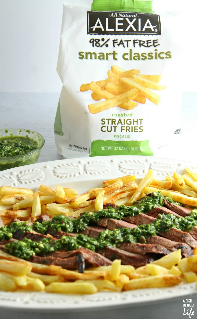 Steak Frites with Chimichurri Sauce...an easy gourmet dinner in 30 minutes or less!