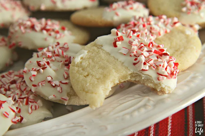 White Chocolate Peppermint Sugar Cookies...your holiday baking doesn't have to be complicated to be delicious and creative. These simple Christmas cookies from a mix took me a fraction of the time they would have taken had I made them from scratch. And no one will ever be able to tell the difference!