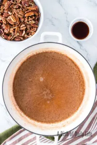 cinnamon mixture at a boil