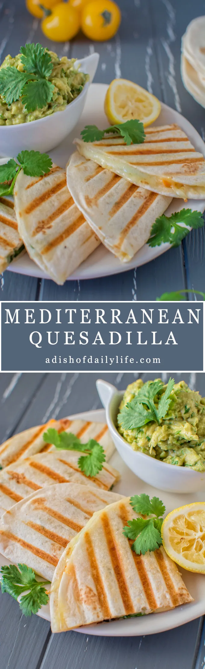 This 15-minute, healthy vegetarian Mediterranean Quesadilla filled with mushrooms, olives and bell peppers can serve as a quick lunch or a light dinner. Serve it with guacamole or a fresh salad. Great recipe for game day too!