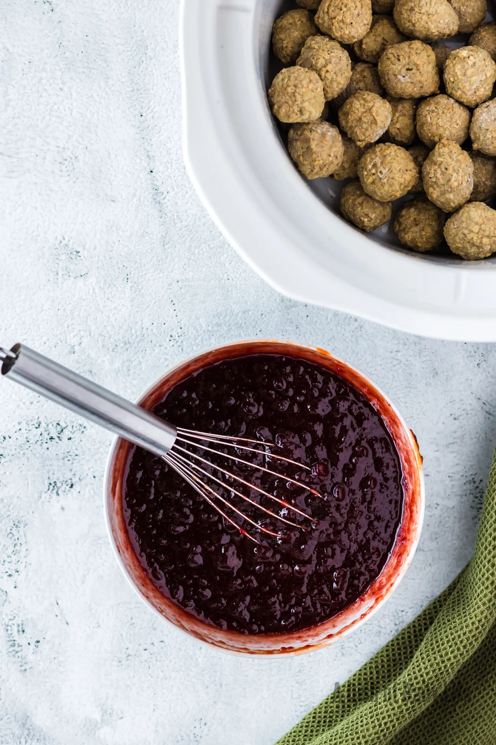 cranberry sauce mixed in bowl,