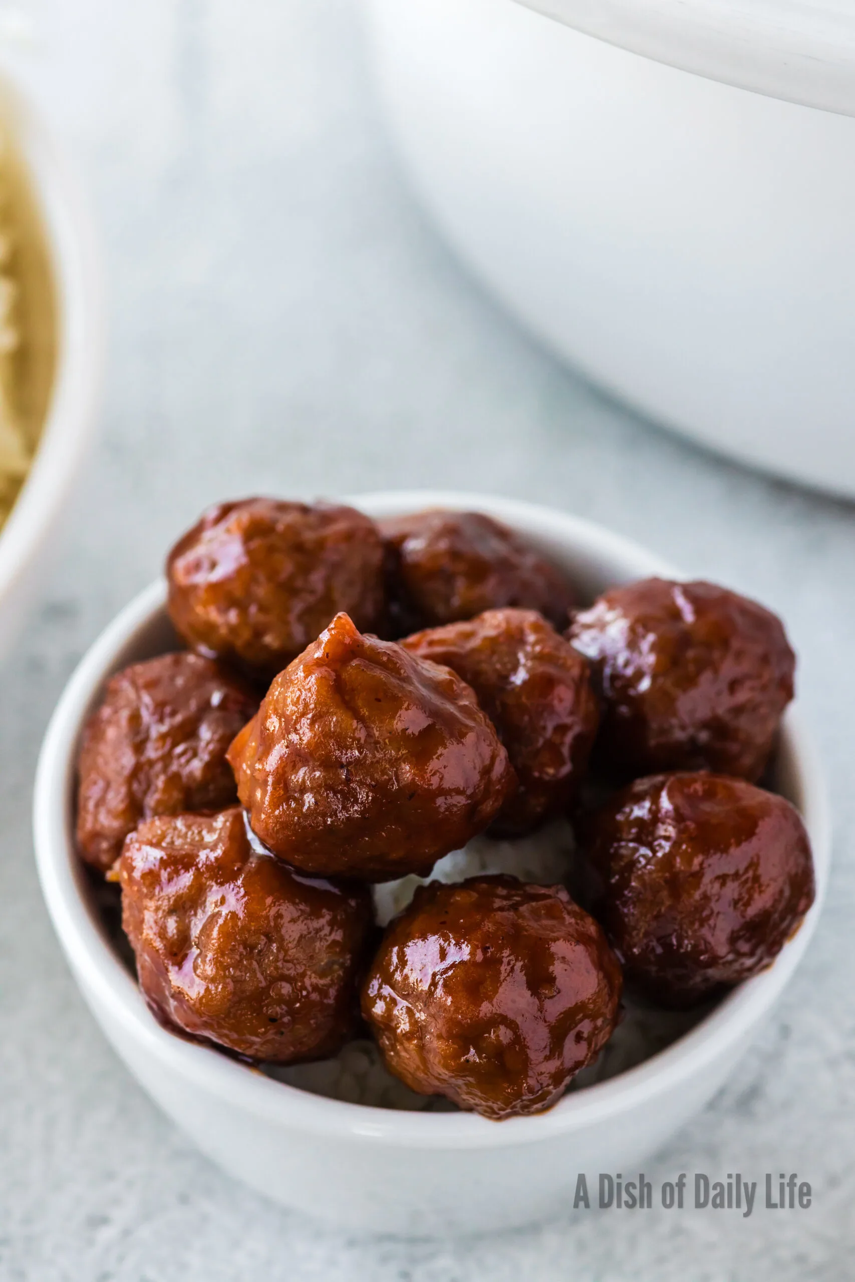 cooked meatballs in a bowl.