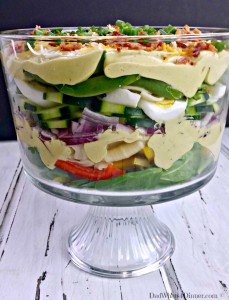 The dressing in my Creamy Deviled Egg Layered Pasta Salad has to be the best dressing I think I have ever made. Creamy, eggy, tangy and bold!