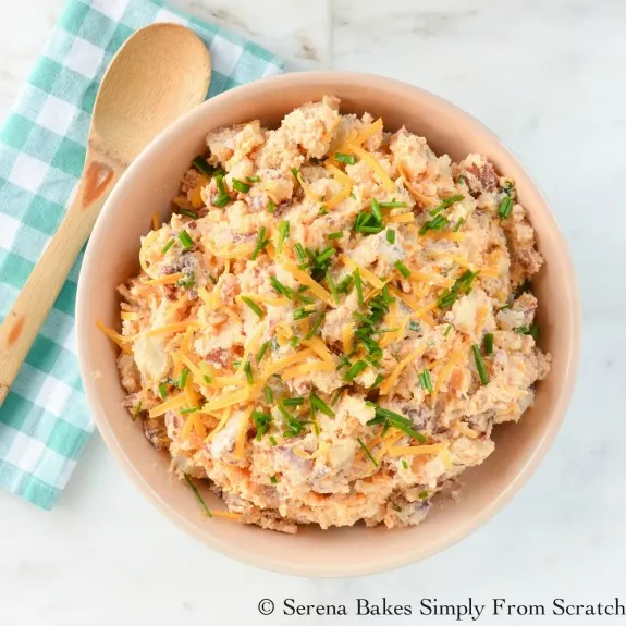 Fully Loaded Baked Potato Salad + 18 more salad recipes perfect for your next potluck! 