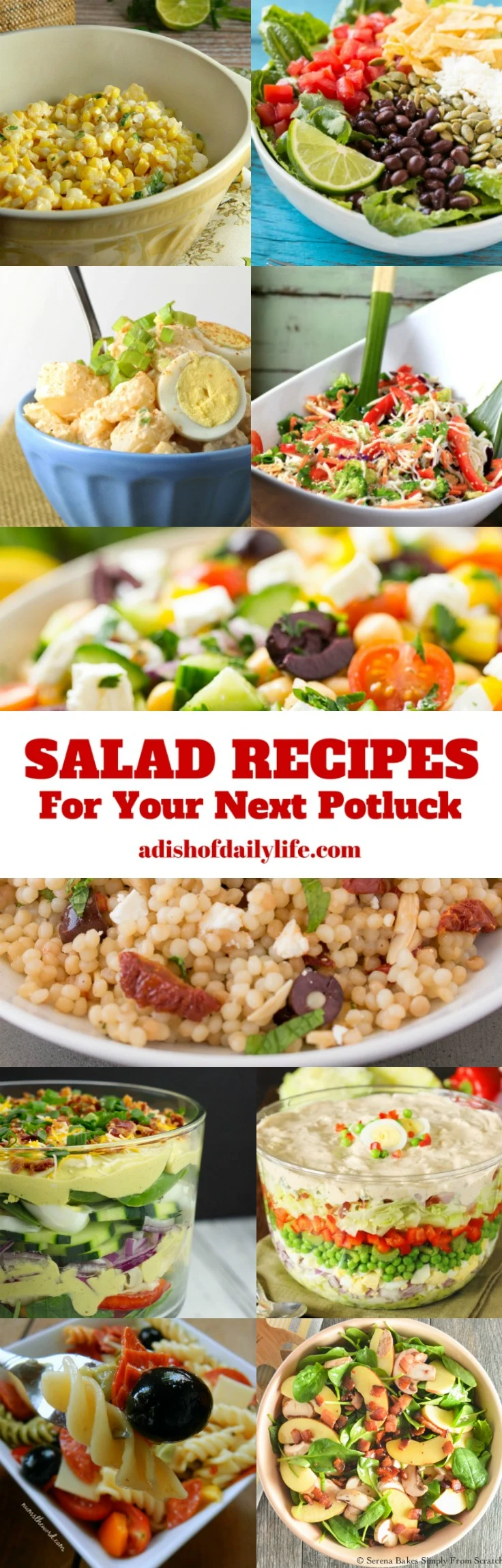 Get ready for the summer barbeque season! Here are 19 Salad Recipes that are absolutely perfect for your next potluck!