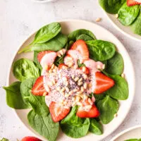 zoomed in image of a single salad bowl ready to enjoy
