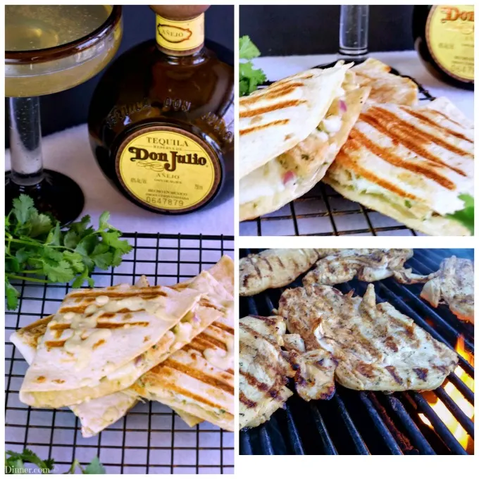 Grilled Tequila Lime Chicken Salad Quesadilla is a fresh south of the border twist on same old chicken salad. Perfect for Cinco de Mayo!