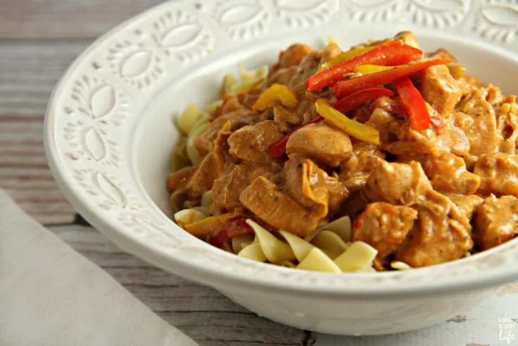 Creamy and delicious, this Hungarian Chicken Paprikash recipe is an easy comfort food dish with a minimum of prep time, perfect for a weeknight dinner! 