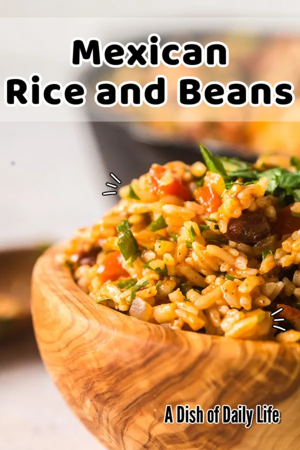 Main image for Mexican Rice and Beans recipe. Cooked rice in a bowl ready to enjoy.