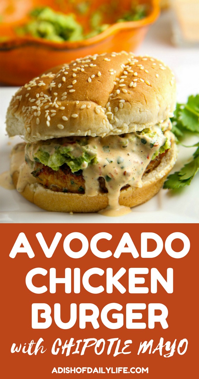 Add a Tex-Mex flair to your next summer BBQ! This Chicken Burger is LOADED with flavor, grilled to perfection, piled high with smashed avocado and smothered in chipotle mayo...perfect recipe for the grilling season!