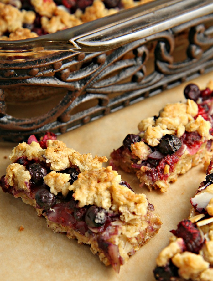 This easy Berrylicious Bar Cookies recipe is a delicious snack recipe, sure to be a new family favorite! They're also a great dessert to bring to potlucks, and with the red and blue berries, they're great for the 4th of July too! 