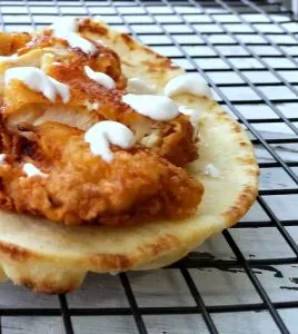 Nashville Hot Chicken Flatbreads is a spicy appetizer alternative to the messy original. Perfect for when you want to add a little spice to your life.