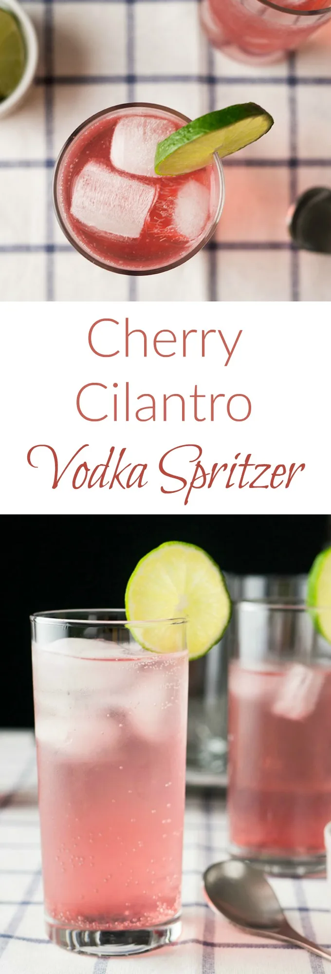This vodka spritzer is made with a simple syrup of fresh cherries and cilantro and promises to keep you cool all summer long.