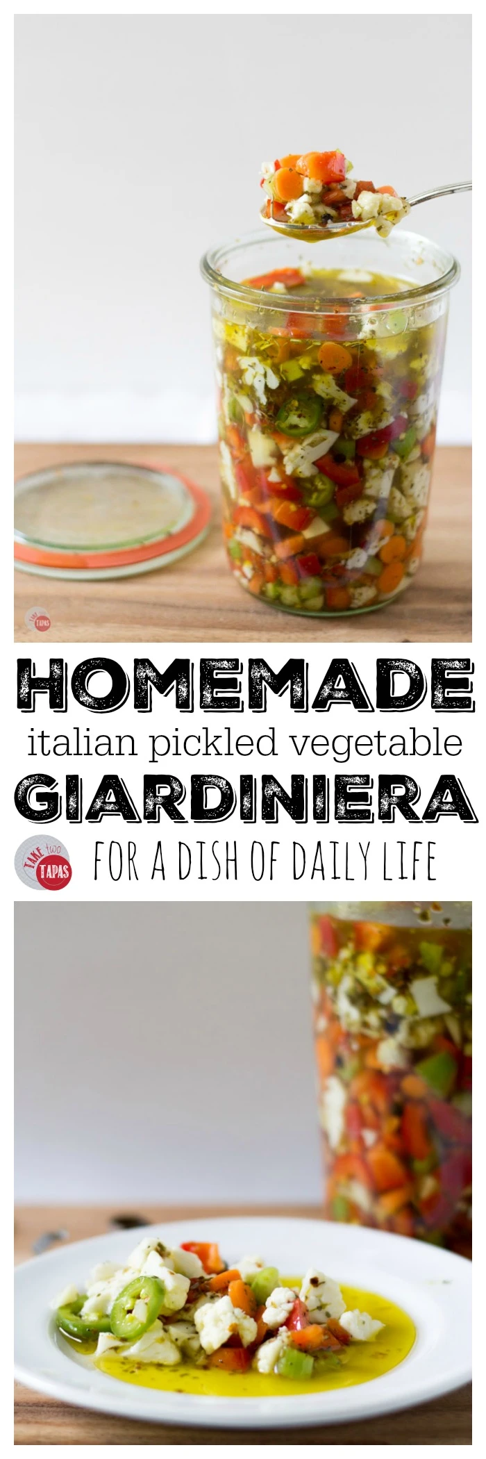 This recipe for Italian pickled vegetable giardiniera will perk up your cheese board and add zing to your favorite sandwich. Definitely a farmer's market favorite!