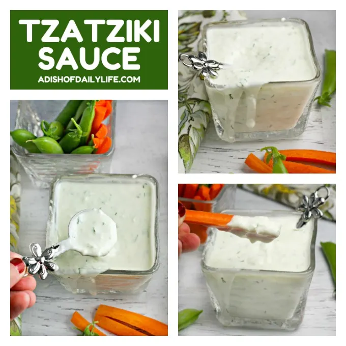 Cool and creamy, Tzatziki Sauce is a tangy yogurt cucumber dip, made with garlic, lemon and dill. Perfect as a dip for vegetables and a lovely accompaniment to chicken, lamb, beef and even salmon! Easy to make...and healthy too! 