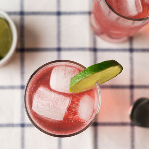 This vodka spritzer is made with a simple syrup of fresh cherries and cilantro and promises to keep you cool all summer long.