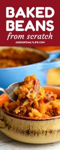 You can't have a summer BBQ without Baked Beans from Scratch! This easy-to-make comfort food side dish is slow cooked in a tangy sweet and savory sauce...so much tastier than the canned version!