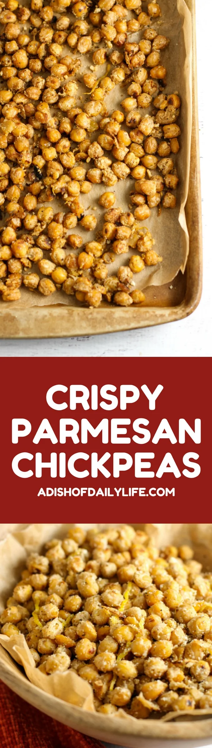 If you are looking for an easy-to-make healthy and delicious snack recipe, you have to try these Crispy Parmesan Chickpeas! Rich in nutrients important for your health and high in fiber, chickpeas may play a role in reducing the risk of heart disease, diabetes and cancer. What's better than a snack that helps keep you healthy?!