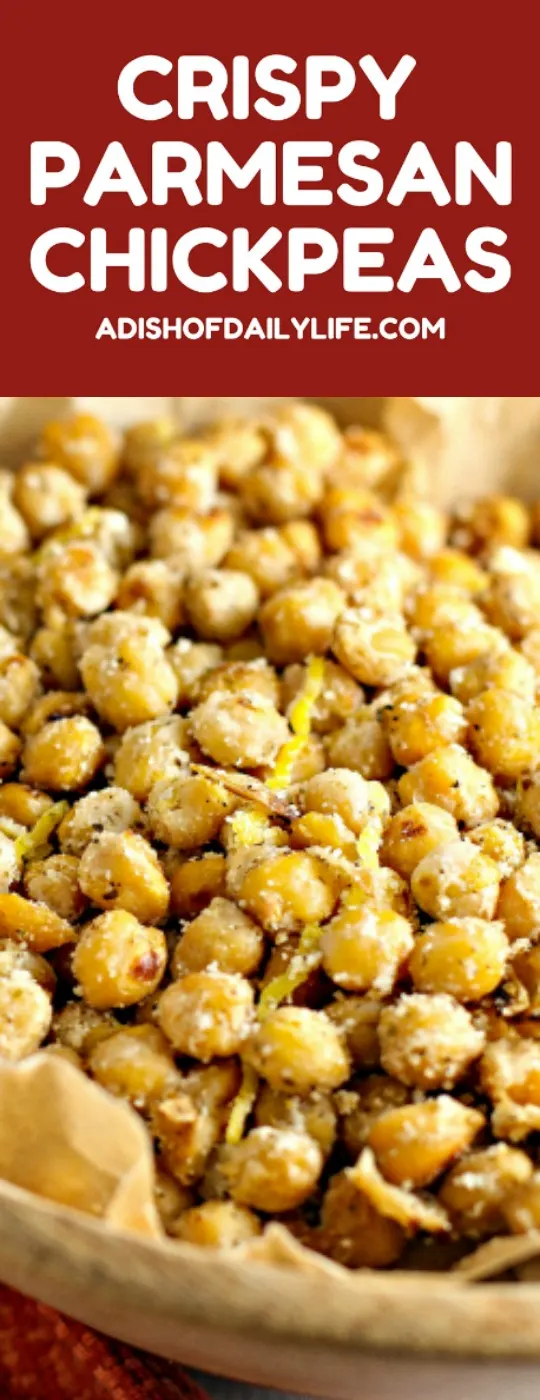 If you are looking for an easy-to-make healthy and delicious snack recipe, you have to try these Crispy Parmesan Chickpeas! Rich in nutrients important for your health and high in fiber, chickpeas may play a role in reducing the risk of heart disease, diabetes and cancer. What's better than a snack that helps keep you healthy?!