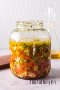 vegetables after 48 hours of marinating.