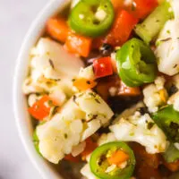 vegetables in a bowl, ready to serve.