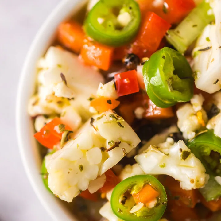 vegetables in a bowl, ready to serve.