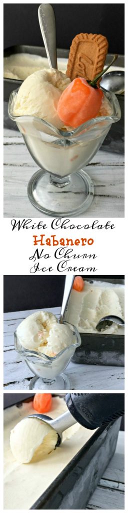 This White Chocolate Habanero No-Churn Ice Cream recipe will cool you down then heat you up. A fabulous mixture of sweet heat!