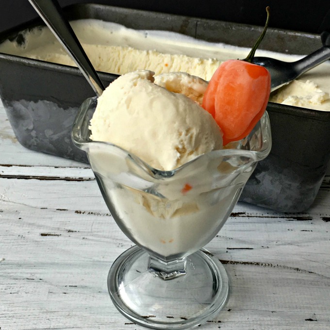 This White Chocolate Habanero No-Churn Ice Cream recipe will cool you down then heat you up. A fabulous mixture of sweet heat!