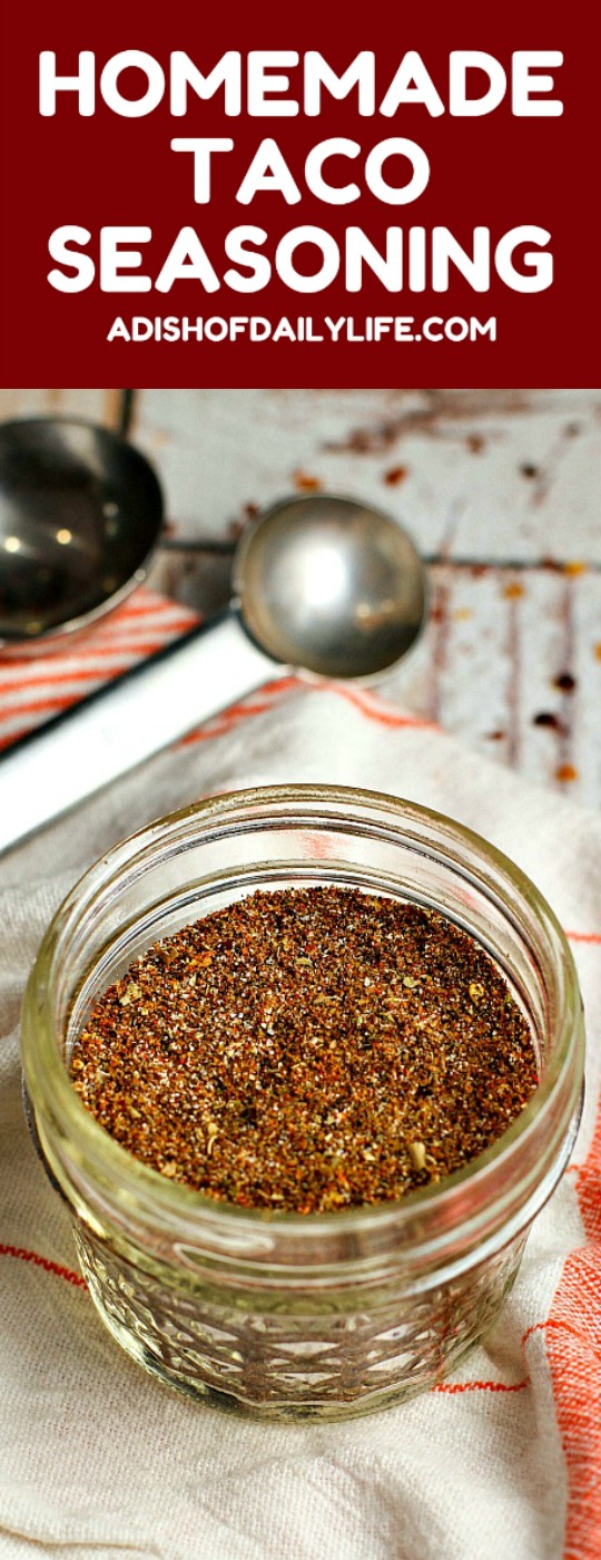 Make your own Homemade Taco Seasoning with ingredients you have right in your spice cabinet. Easy to make spice mix with all of the flavor but none of the preservatives!