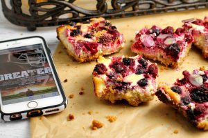 These easy-to-make scrumptious Berry Cheesecake Bars, inspired by the movie GREATER, will be a hit for tailgating parties or movie night!